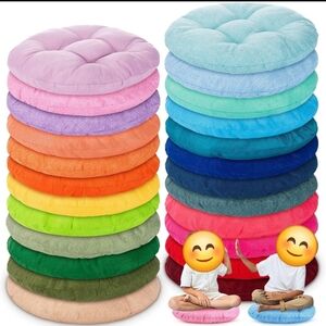 🔹️24 Colorful Round Floor Cushions🔸️